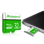 بطاقة ذاكرة MICRODATA 128GB U3 خضراء وبيضاء TF (Micro SD)، 128GB