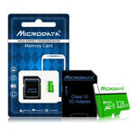 بطاقة ذاكرة MICRODATA 128GB U3 خضراء وبيضاء TF (Micro SD)، 128GB