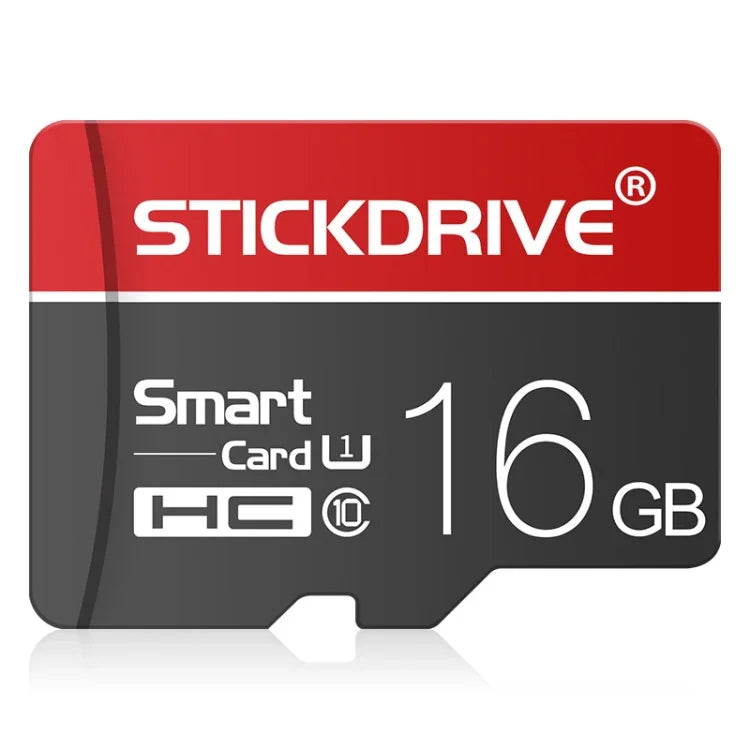 بطاقة ذاكرة STICKDRIVE 16GB U1 بخط أبيض وأحمر وأسود TF (Micro SD)، 16GB