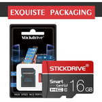 بطاقة ذاكرة STICKDRIVE 16GB U1 بخط أبيض وأحمر وأسود TF (Micro SD)، 16GB