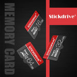 بطاقة ذاكرة STICKDRIVE 16GB U1 بخط أبيض وأحمر وأسود TF (Micro SD)، 16GB