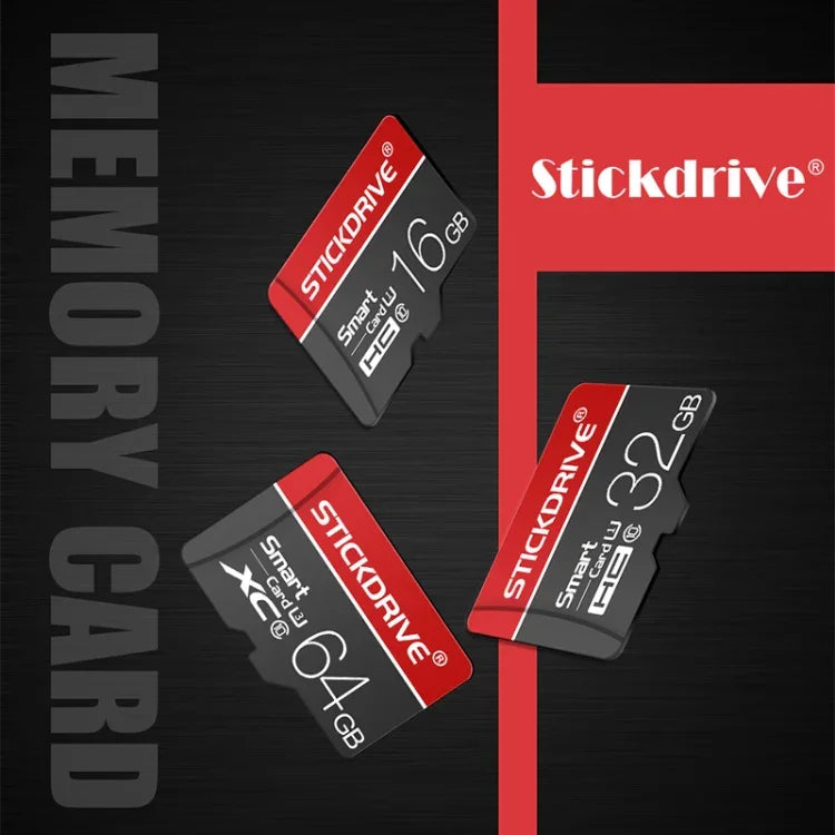 بطاقة ذاكرة STICKDRIVE 16GB U1 بخط أبيض وأحمر وأسود TF (Micro SD)، 16GB