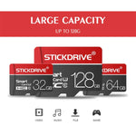 بطاقة ذاكرة STICKDRIVE 128GB U3 بخط أبيض وأحمر وأسود TF (Micro SD)، 128GB
