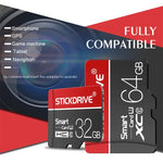 بطاقة ذاكرة STICKDRIVE 128GB U3 بخط أبيض وأحمر وأسود TF (Micro SD)، 128GB
