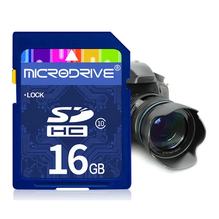 بطاقة ذاكرة Microdrive 16GB عالية السرعة فئة 10 SD لجميع الأجهزة الرقمية التي تحتوي على فتحة بطاقة SD، 16GB