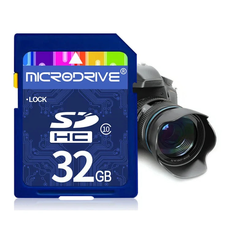 بطاقة ذاكرة Microdrive 32GB عالية السرعة فئة 10 SD لجميع الأجهزة الرقمية المزودة بفتحة بطاقة SD، 32GB