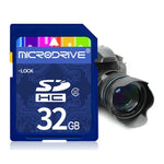 بطاقة ذاكرة Microdrive 32GB عالية السرعة فئة 10 SD لجميع الأجهزة الرقمية المزودة بفتحة بطاقة SD، 32GB