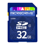 بطاقة ذاكرة Microdrive 32GB عالية السرعة فئة 10 SD لجميع الأجهزة الرقمية المزودة بفتحة بطاقة SD، 32GB