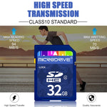 بطاقة ذاكرة Microdrive 32GB عالية السرعة فئة 10 SD لجميع الأجهزة الرقمية المزودة بفتحة بطاقة SD، 32GB