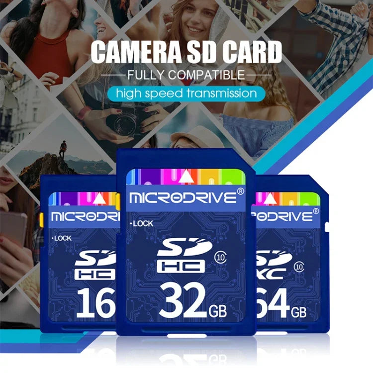 بطاقة ذاكرة Microdrive 32GB عالية السرعة فئة 10 SD لجميع الأجهزة الرقمية المزودة بفتحة بطاقة SD، 32GB