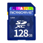بطاقة ذاكرة Microdrive 128GB عالية السرعة فئة 10 SD لجميع الأجهزة الرقمية المزودة بفتحة بطاقة SD، 128GB