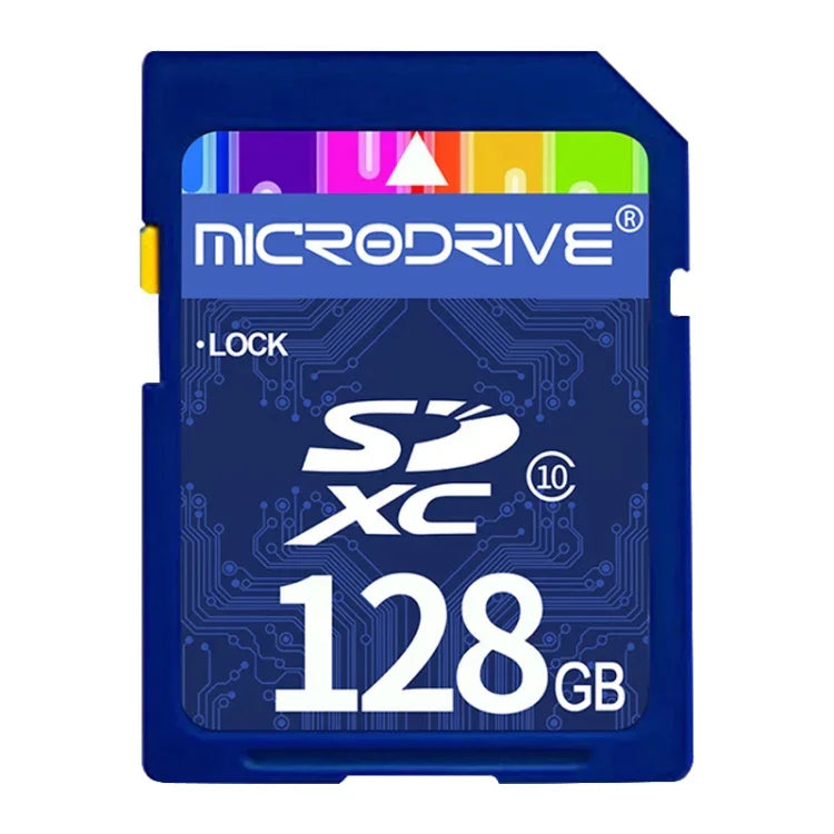 بطاقة ذاكرة Microdrive 128GB عالية السرعة فئة 10 SD لجميع الأجهزة الرقمية المزودة بفتحة بطاقة SD، 128GB