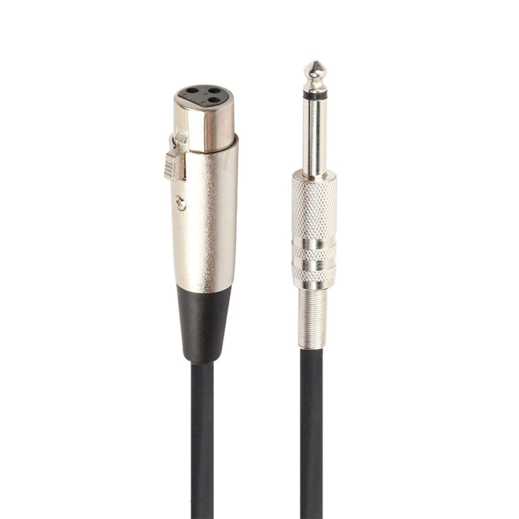 كابل ميكروفون محمي بطول 10 أمتار، XLR أنثى 3 دبابيس إلى 1/4 بوصة (6.35 مم) مونو