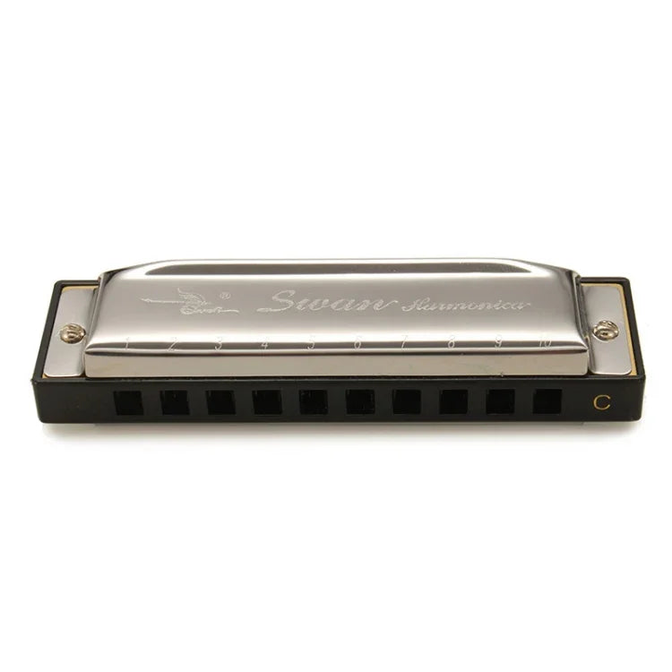 هارمونيكا بلوز دياتونيك Swan SW1020-7 بعشرة ثقوب للبالغين والطلاب والأطفال المبتدئين، هارمونيكا بوليفونية Swan SW1020-7 بعشرة ثقوب