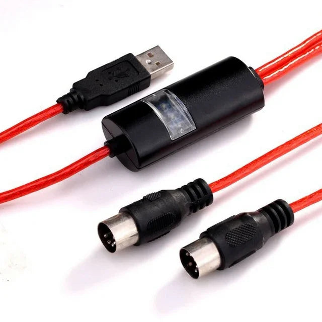 كابل USB MIDI من WERSI UM-18 MidiPort لكابل البيانو الكهربائي والطبول الإلكترونية لتحرير الموسيقى، الطول: 2 متر