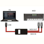 كابل USB MIDI من WERSI UM-18 MidiPort لكابل البيانو الكهربائي والطبول الإلكترونية لتحرير الموسيقى، الطول: 2 متر