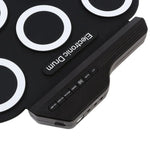 طبول إلكترونية محمولة قابلة للف اليد من السيليكون مع USB، طبول إلكترونية USB (أسود)، طبول إلكترونية (أخضر)