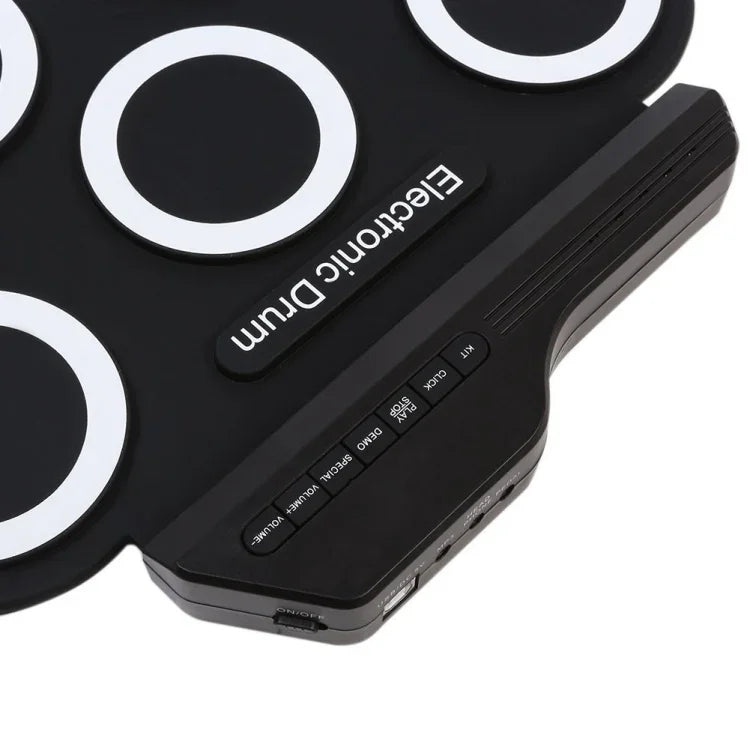 طبول إلكترونية محمولة قابلة للف اليد من السيليكون مع USB، طبول إلكترونية USB (أسود)، طبول إلكترونية (أخضر)