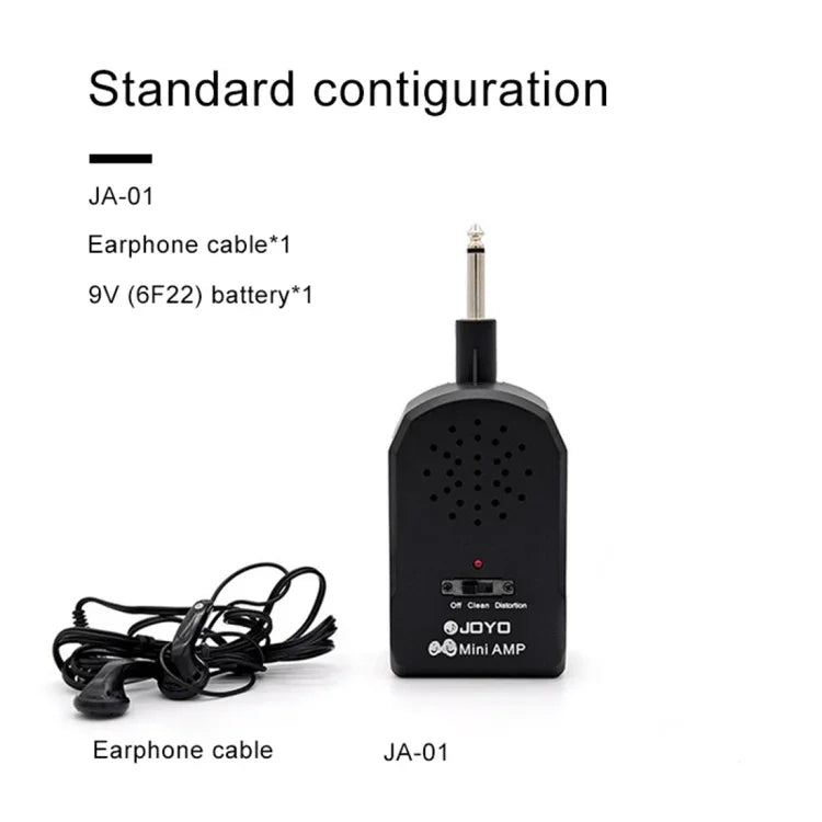 مضخم صوت جيتار صغير محمول JOYO JA-01 بقوة 2 واط مع مكبرات صوت للغيتار الكهربائي والباس مع تأثير التشويه، يدعم MP3 / سماعة، JA-01