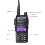 جهاز اتصال لاسلكي محمول BaoFeng UV-82 بقوة 5 واط، مزدوج النطاق، راديو ثنائي الاتجاه FM VHF UHF، UV-82