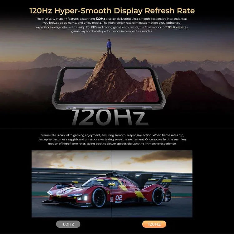 هوتواف هايبر 7 هاتف مقاوم، 8 جيجابايت+256 جيجابايت، 10800 مللي أمبير، 6.6 بوصة أندرويد 14 ميدياتك ديمينسيتي 7050 5G، الشبكة: 5G، OTG، NFC