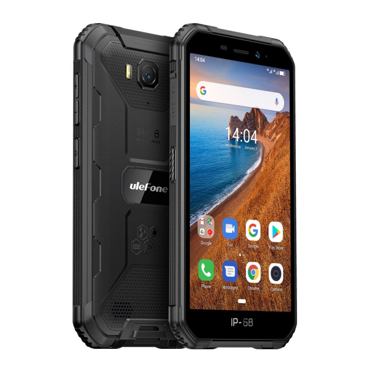 هاتف مقاوم للماء والغبار والصدمات بمعيار IP68/IP69K، مع خاصية التعرف على الوجه، بطارية 4000 مللي أمبير، شاشة 5.0 بوصة، أندرويد 9.0، معالج MTK6580A/W رباعي النواة بسرعة تصل إلى 1.3 جيجاهرتز، شبكة 3G، Armor X6 2GB+16GB