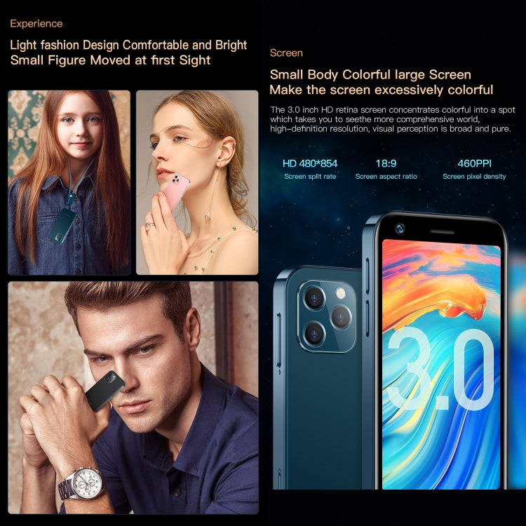 شاشة 3.0 بوصة أندرويد 10.0 MTK6750 ثماني النواة، بلوتوث، واي فاي، OTG، شبكة 4G، شريحتي اتصال، يدعم Google Play، 2GB+16GB