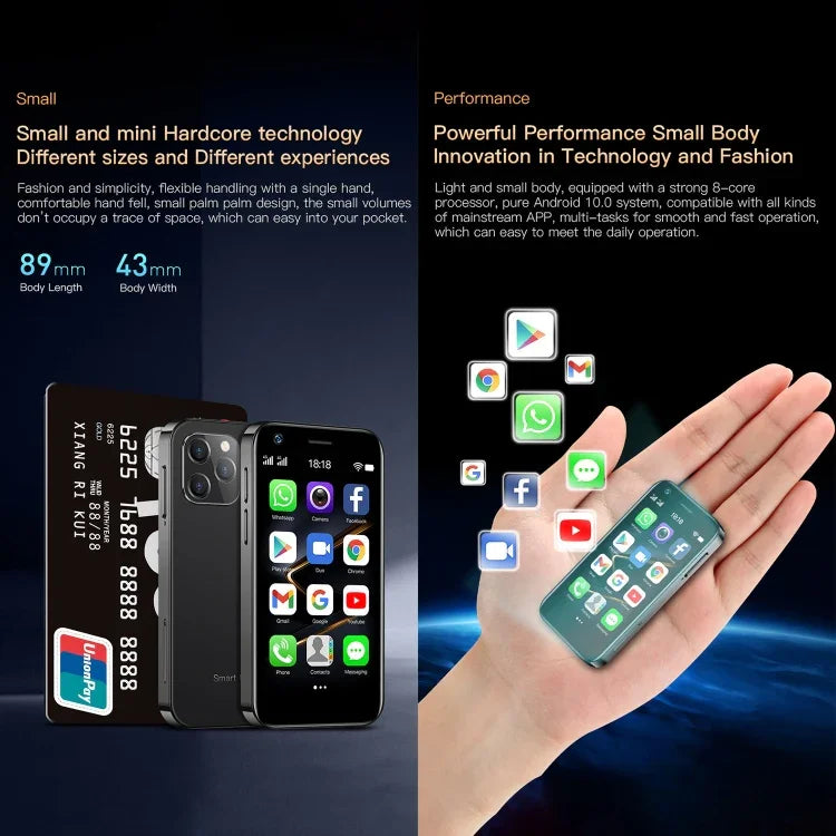 SOYES XS12 Pro، 4GB+64GB، شاشة 3.0 بوصة، أندرويد 10.0، MTK6750 ثماني النواة، بلوتوث، واي فاي، FM، OTG، شبكة: 4G، شريحتي اتصال، دعم جوجل بلاي، 4GB+64GB
