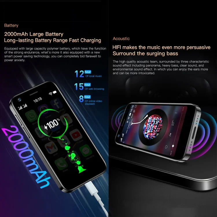 SOYES XS12 Pro، 4GB+64GB، شاشة 3.0 بوصة، أندرويد 10.0، MTK6750 ثماني النواة، بلوتوث، واي فاي، FM، OTG، شبكة: 4G، شريحتي اتصال، دعم جوجل بلاي، 4GB+64GB