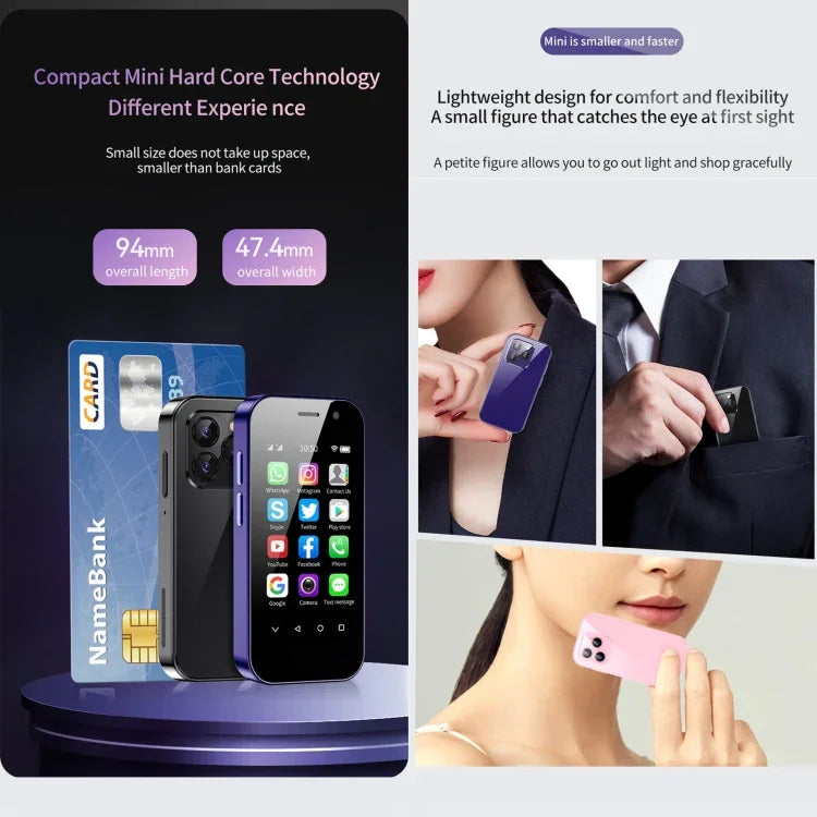 التعرف على الوجه، شاشة 3.0 بوصة أندرويد 9.0 معالج MTK6739CW رباعي النواة حتى 1.28 جيجاهرتز، OTG، الشبكة: 4G، شريحتي اتصال، يدعم Google Play، 3 جيجابايت + 64 جيجابايت