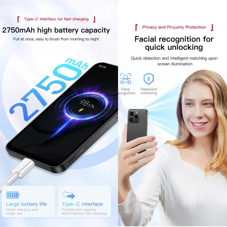 هاتف SOYES XS18 Pro Max، 2GB+16GB، بصمة وجه، شاشة 4.3 بوصة أندرويد 8.1 معالج MTK6737A رباعي النواة، شبكة: 4G، OTG، شريحتي اتصال، XS18 Pro Max