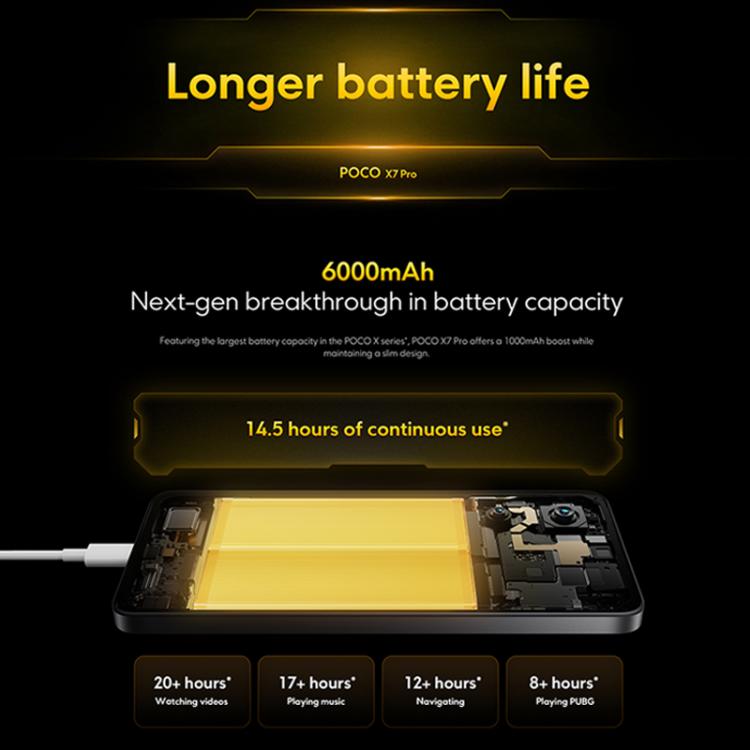 هاتف Xiaomi POCO X7 Pro 5G عالمي، 12GB+512GB، بصمة داخل الشاشة، شاشة 6.67 بوصة، Xiaomi HyperOS 2، معالج MediaTek Dimensity 8400-Ultra ثماني النواة، NFC، شبكة 5G، 12GB+512GB