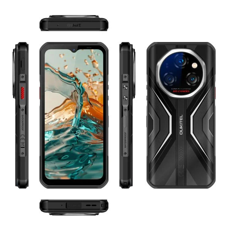 هاتف Oukitel WP55 Pro 5G المتين، 16 جيجابايت + 512 جيجابايت، كاميرا 108 ميجابكسل، بصمة، شاشة 6.6 بوصة أندرويد 15 MediaTek Dimensity 7025 ثماني النواة، NFC، OTG، شبكة: 5G، WP55 Pro