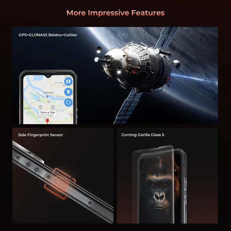 هاتف Oukitel WP55 Pro 5G المتين، 16 جيجابايت + 512 جيجابايت، كاميرا 108 ميجابكسل، بصمة، شاشة 6.6 بوصة أندرويد 15 MediaTek Dimensity 7025 ثماني النواة، NFC، OTG، شبكة: 5G، WP55 Pro