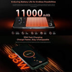 هاتف Oukitel WP55 Pro 5G المتين، 16 جيجابايت + 512 جيجابايت، كاميرا 108 ميجابكسل، بصمة، شاشة 6.6 بوصة أندرويد 15 MediaTek Dimensity 7025 ثماني النواة، NFC، OTG، شبكة: 5G، WP55 Pro