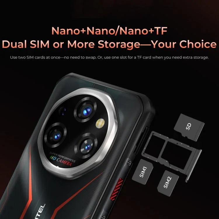 هاتف Oukitel WP55 5G المتين، 12 جيجابايت + 256 جيجابايت، كاميرا 108 ميجابكسل، بصمة، شاشة 6.6 بوصة MediaTek Dimensity 7025 ثماني النواة، NFC، OTG، شبكة: 5G، WP55
