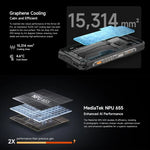 هاتف Ulefone Armor 28 Pro المتين، 16 جيجابايت + 512 جيجابايت، رؤية ليلية، بطارية 10600 مللي أمبير، شاشة 6.67 بوصة + 1.04 بوصة أندرويد 15 MediaTek Dimensity 7300 ثماني النواة، شبكة: 5G، NFC