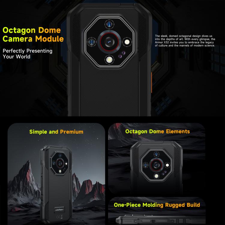 هاتف Ulefone Armor X32 المتين، 8 جيجابايت + 256 جيجابايت، رؤية ليلية، شاشة 5.65 بوصة أندرويد 14 MediaTek Helio G91 ثماني النواة، شبكة: 4G، NFC، OTG