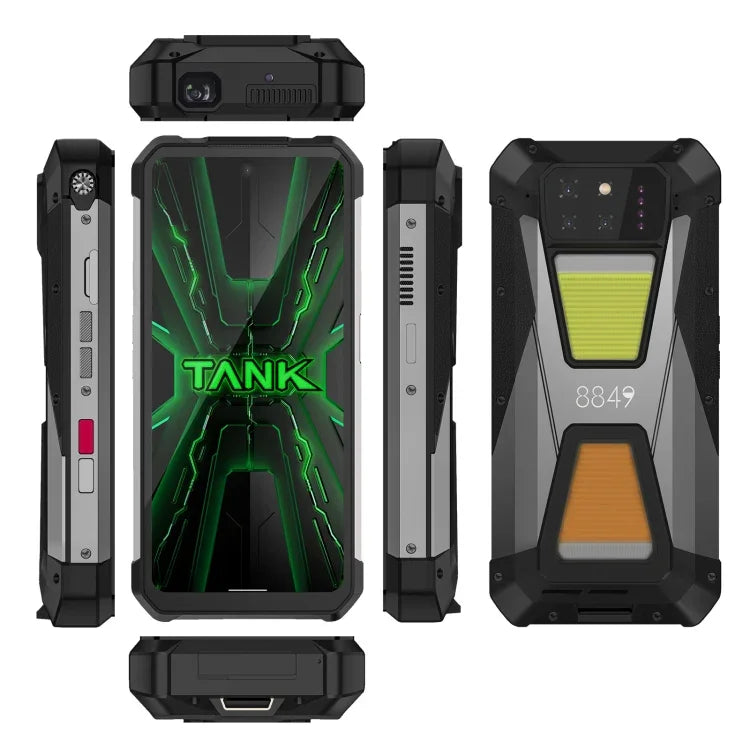 هاتف Unihertz 8849 Tank 3S المتين مع جهاز عرض للرؤية الليلية، 12GB+256GB، شاشة 6.79 بوصة أندرويد 14 معالج Dimensity 8200 ثماني النواة، شبكة: 5G، Tank 3S 12GB+256GB
