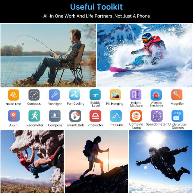 هاتف Unihertz Tank 4 Pro المتين مع جهاز عرض، 16GB+512GB، رؤية ليلية، شاشة 6.73 بوصة، أندرويد 13، معالج Dimensity 8300 ثماني النواة، شبكة 5G، NFC، 16GB+512GB
