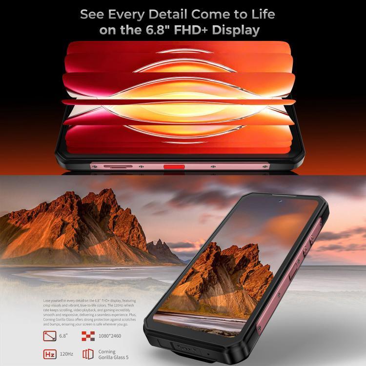 أوكيتل WP56 هاتف مقاوم، 12 جيجابايت + 512 جيجابايت، كاميرا 108 ميجابكسل، التعرف على بصمة الإصبع، شاشة 6.8 بوصة أندرويد 15 MTK ديمينسيتي 7050 ثماني النواة، NFC، OTG، شبكة: 5G