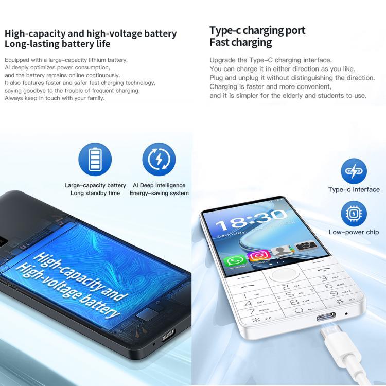 دووف R70 هاتف بلوحة مفاتيح، 6GB+128GB، شاشة 4 بوصة أندرويد 13 Mediatek MT6762 ثماني النواة، شبكة: 4G، يدعم متجر جوجل، بدون كاميرا، بدون كاميرا