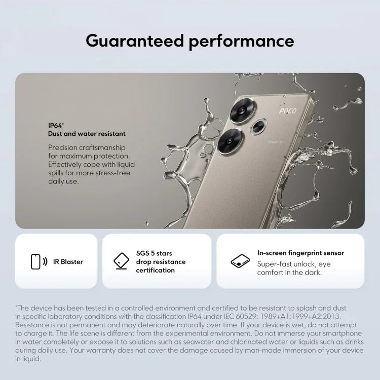 هاتف Xiaomi POCO F6 العالمي، 8GB+256GB، بصمة تحت الشاشة، شاشة 6.67 بوصة Xiaomi HyperOS معالج Snapdragon 8s Gen 3 ثماني النواة 3.0GHz، NFC، شبكة: 5G، 8GB+256GB