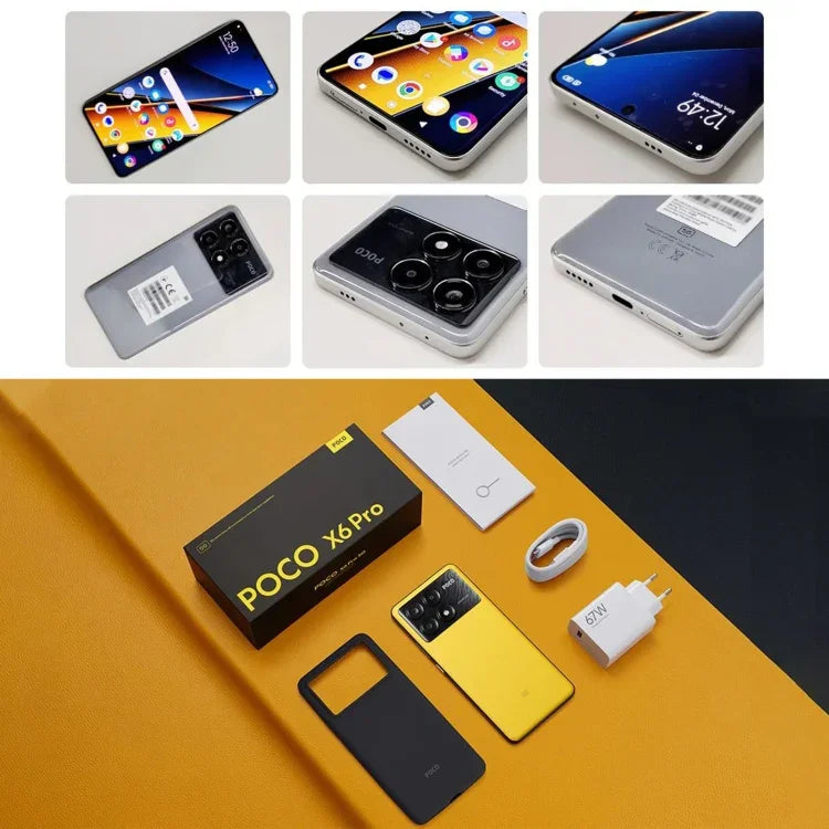 هاتف Xiaomi POCO X6 Pro العالمي، 12GB+512GB، بصمة تحت الشاشة، شاشة 6.67 بوصة Xiaomi HyperOS معالج MediaTek Dimensity 8300-Ultra ثماني النواة 3.35GHz، NFC، شبكة: 5G