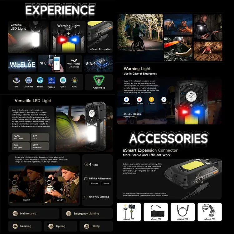 Ulefone Armor 29 Pro هاتف متين، 16GB+512GB، رؤية ليلية، شاشة 6.67 بوصة + 1.04 بوصة، أندرويد 15، MediaTek Dimensity 7400 ثماني النواة، شبكة: 5G، OTG، NFC، Armor 29 Pro