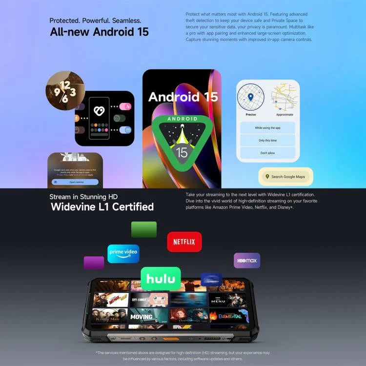 هاتف Ulefone Armor 34 Pro+ المتين مع جهاز عرض، 16GB+512GB، رؤية ليلية، IP68/IP69K، شاشة 6.95 بوصة أندرويد 15 MediaTek Dimensity 7400X ثماني النواة، شبكة: 5G، NFC، OTG، Armor 34 Pro+