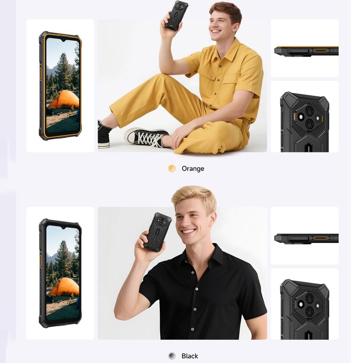 يوليفون روج كينج 3 برو، 8GB+128GB، هاتف متين بمعيار IP68/IP69K، شاشة 6.56 بوصة، أندرويد 15، Unisoc T7250 ثماني النواة، شبكة: 4G، NFC، OTG، روج كينج 3 برو، 8GB+128GB
