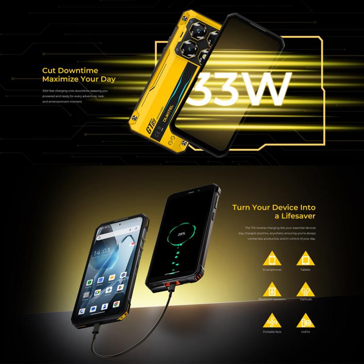 هاتف Oukitel WP60 المتين، 12 جيجابايت + 512 جيجابايت، رؤية ليلية، كاميرا 108 ميجابكسل، بصمة جانبية، 7.2 بوصة أندرويد 15 MediaTek Dimensity 7025 ثماني النواة، NFC، OTG، شبكة: 5G، 12 جيجابايت + 512 جيجابايت