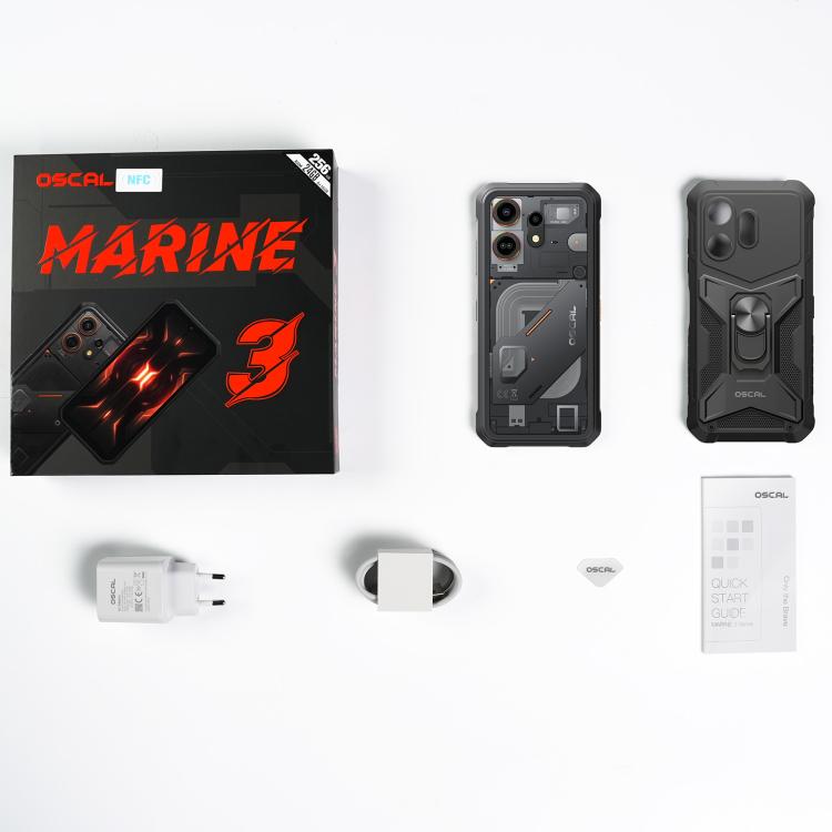 Blackview Oscal Marine 3، 8 جيجابايت + 128 جيجابايت، 6.56 بوصة أندرويد 15 Unisoc UMS9230E T615 ثماني النواة، شبكة: 4G، OTG، NFC، 8 جيجابايت + 128 جيجابايت