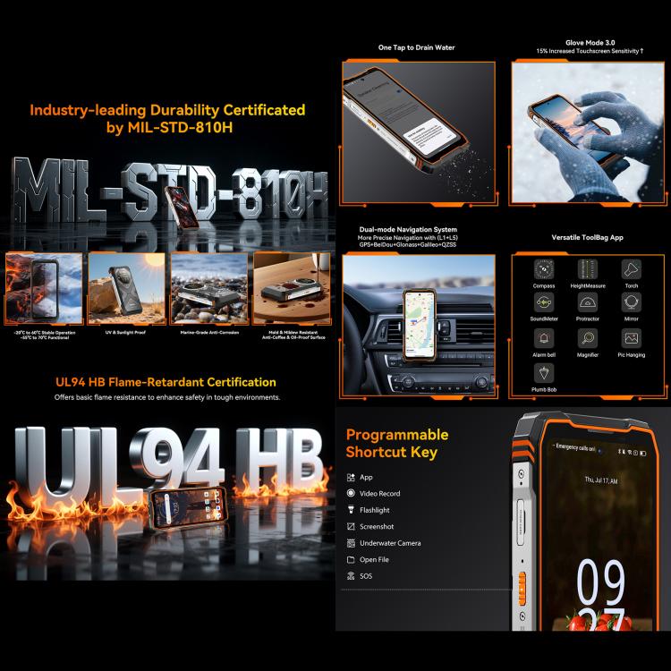 بلاكفيو أوسكال تانك 1، 12GB+256GB، شاشة 6.78 بوصة أندرويد 15 DokeOS 4.2 ميدياتك Dimensity 7050 ثماني النواة، شبكة: 5G، OTG، NFC، 12GB+256GB